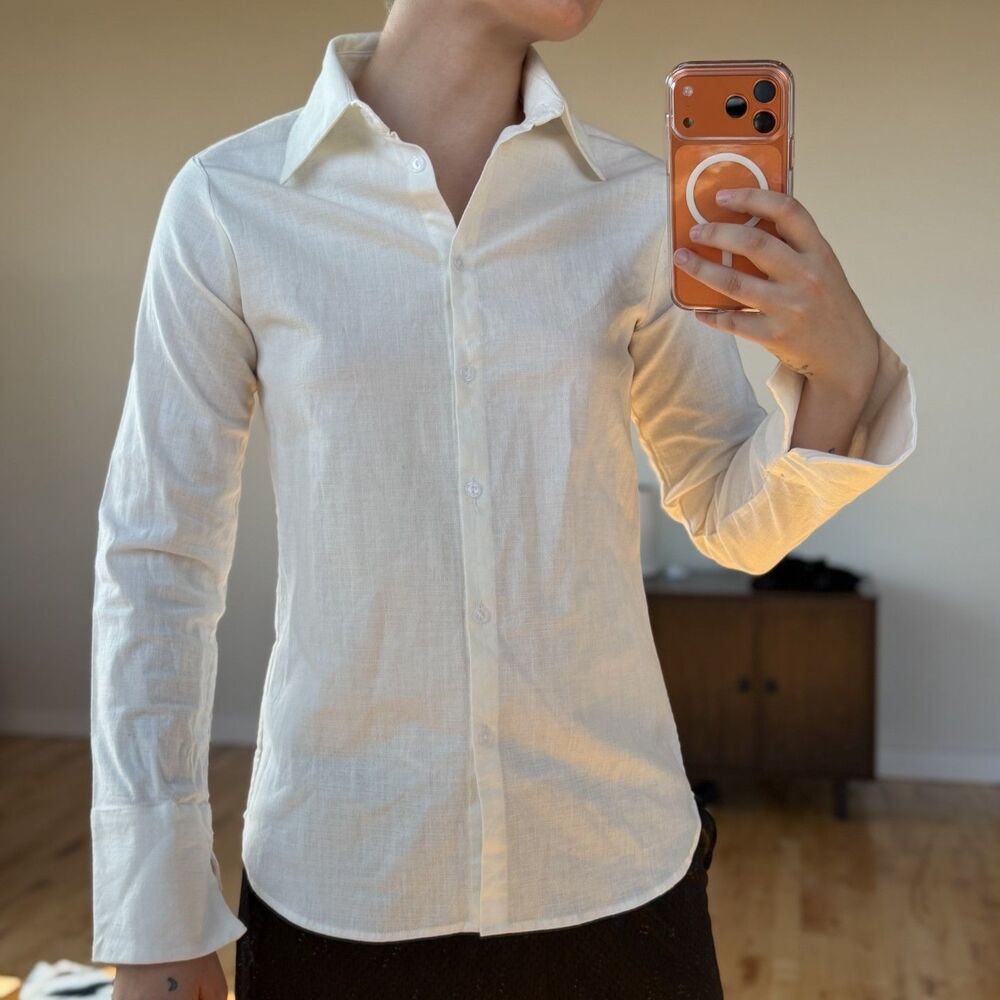 CK Bradley White Button-Up Shirt